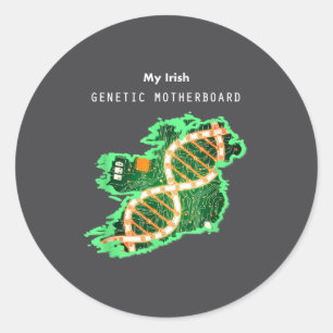 Irish Dna Ireland Motherboard  Classic Round Sticker