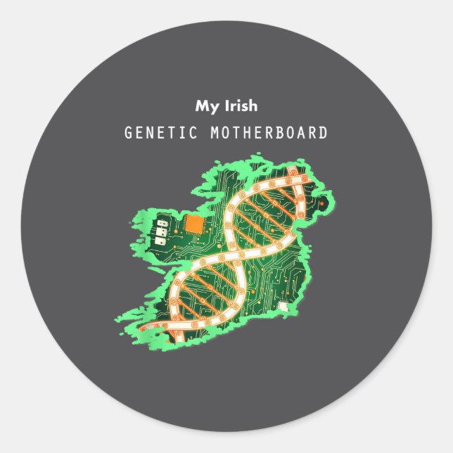 Irish Dna Ireland Motherboard  Classic Round Sticker (Front)