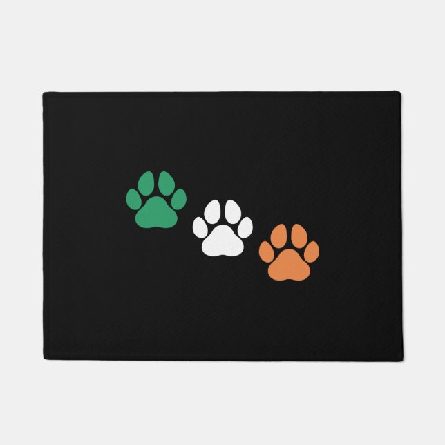 Irish Dog Paw St Patrick s Day Doormat (Front)