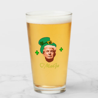 Irish Donald 'O"MaGa' Trump St. Patrick's Day Glass