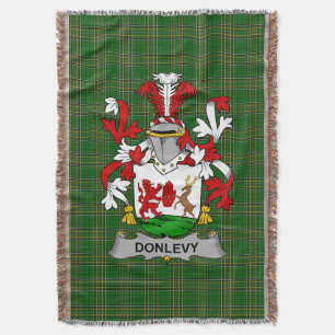  Irish Donlevy or O_Donlevy Coat of Arms Family Cr Throw Blanket