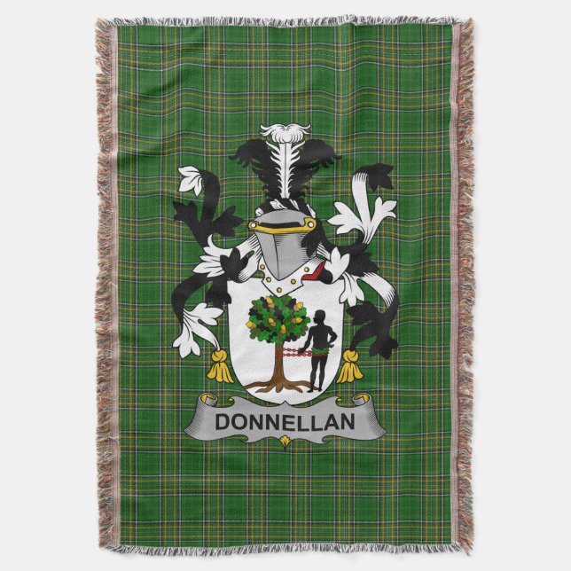  Irish Donnellan or O_Donnellan Coat of Arms Famil Throw Blanket (Front Vertical)
