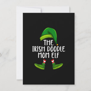 Irish Doodle Mum Dog Elf Funny Christmas Pajama X  Invitation