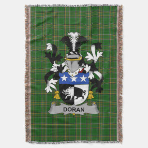  Irish Doran or O_Doran Coat of Arms Family Crest  Throw Blanket