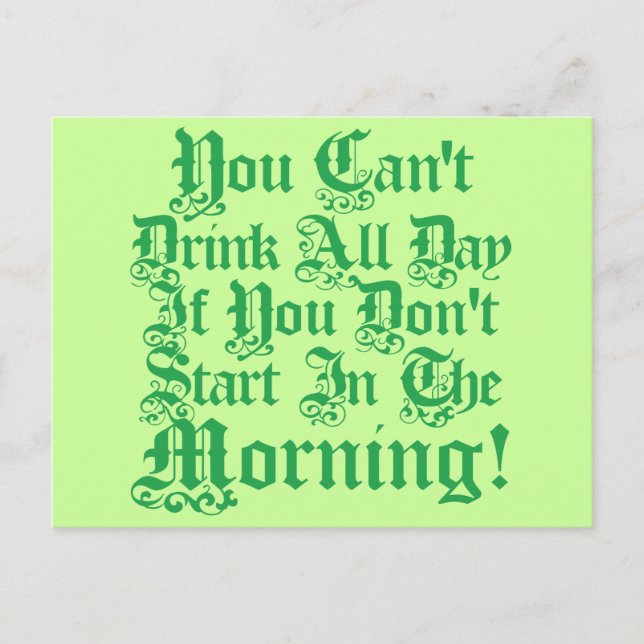 Irish Drinking Humour Postcard (Front)