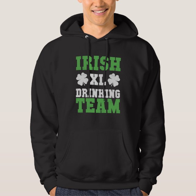 Irish Drinking Team Baseball St Patricks Day Hoodie (Front)