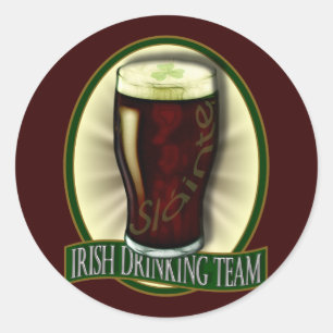 Irish Drinking Team Classic Round Sticker