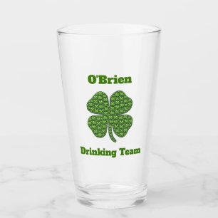 Irish Drinking Team Clover Shamrock Beer Pint Glass