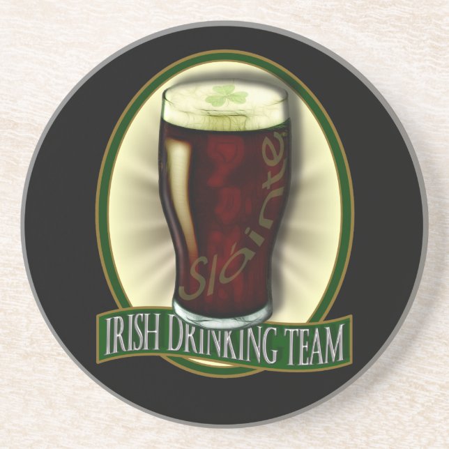 Irish Drinking Team Sandstone Coaster (Front)