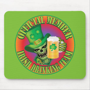 Irish Drinking Team Skull Mouse Pad