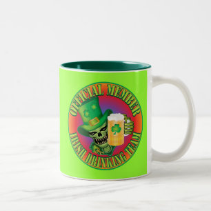 Irish Drinking Team Skull Two-Tone Coffee Mug