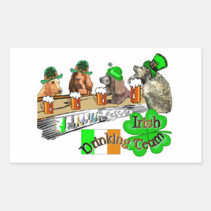 Irish Drinking Team St Pats Rectangular Sticker