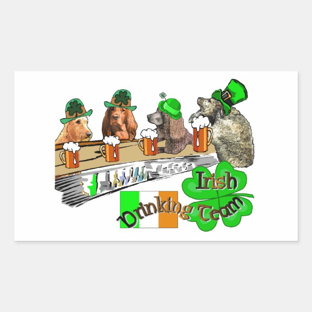 Irish Drinking Team St Pats Rectangular Sticker (Front)