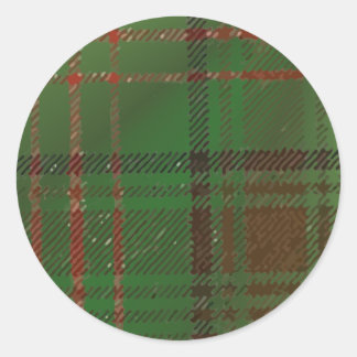 Irish Dublin Plaid Tartan Classic Round Sticker