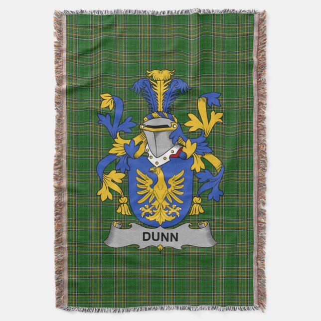  Irish Dunn or O_Dunn Coat of Arms Family Crest Ir Throw Blanket (Front Vertical)