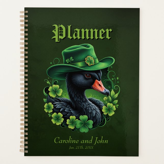 Irish Elegance, The Black Swan of St. Patrick Planner (Front)