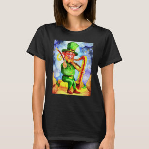 Irish Elf With Fiddle and Harp T-Shirt