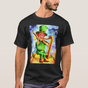 Irish Elf With Fiddle and Harp T-Shirt
