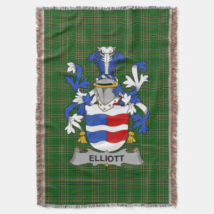 Irish Elliott Coat of Arms Family Crest Ireland Throw Blanket