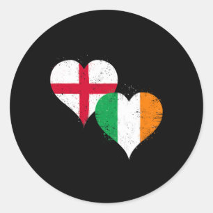 Irish English Get Flags In Vintage Style On St Pat Classic Round Sticker