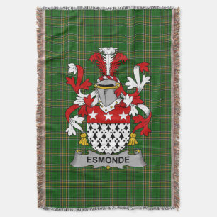 Irish Esmonde Coat of Arms Family Crest Ireland Throw Blanket