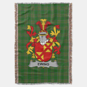 Irish Ewing Coat of Arms Family Crest Ireland Throw Blanket