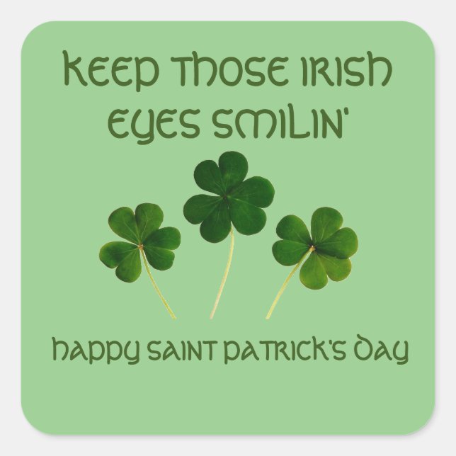 IRISH EYES ST. PATRICK'S DAY Square Stickers (Front)