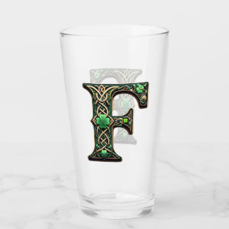 Irish F Monogram Pint Glass