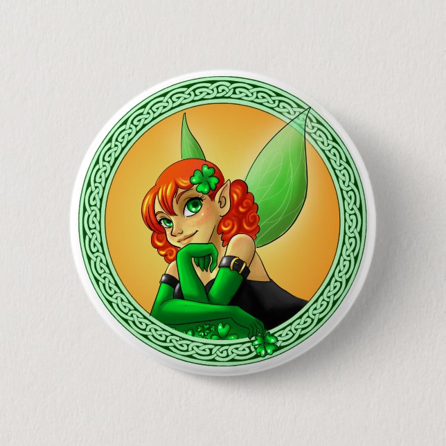Irish Fairy 6 Cm Round Badge (Front)