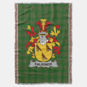 Irish Falkiner Coat of Arms Family Crest Ireland Throw Blanket