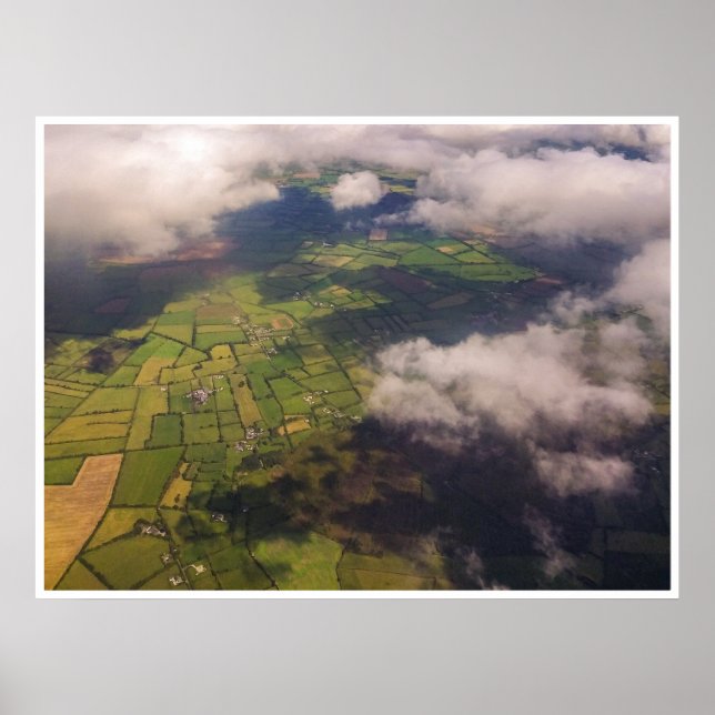 Irish Farmland Patchwork Aerial Countryside Print (Front)