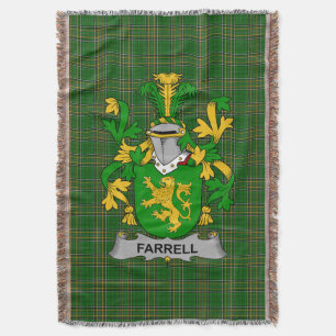 Irish Farrell or O_Ferrell Coat of Arms Family Cr Throw Blanket