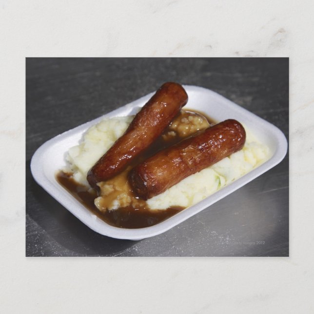 Irish fast food served in a polystyrene postcard (Front)