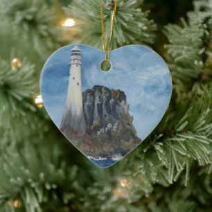 Irish Fastnet Lighthouse, County Cork, Ireland Tr Ceramic Ornament