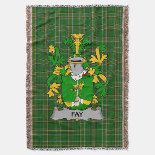 Irish Fay or O_Fee Coat of Arms Family Crest Irel Throw Blanket
