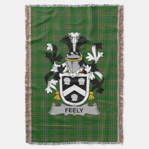 Irish Feely or O_Feehily Coat of Arms Family Cres Throw Blanket