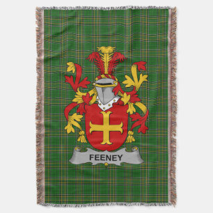  Irish Feeney or O_Feney Coat of Arms Family Crest Throw Blanket