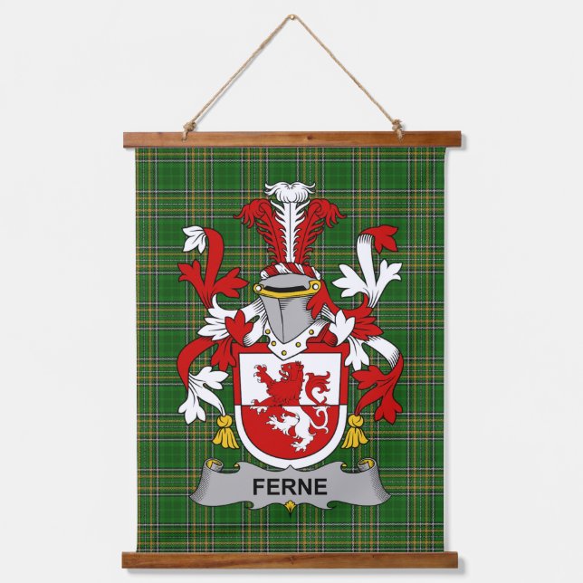 Irish Ferne Coat of Arms Family Crest Hanging Tapestry (Front)