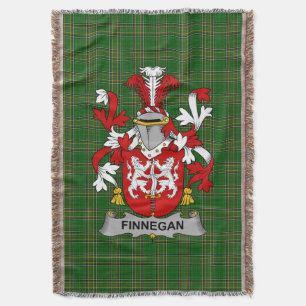 Irish Finnegan or O_Finnegan Coat of Arms Family Throw Blanket