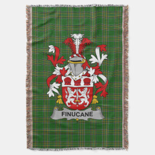 Irish Finucane or McFinucane Coat of Arms Family Throw Blanket