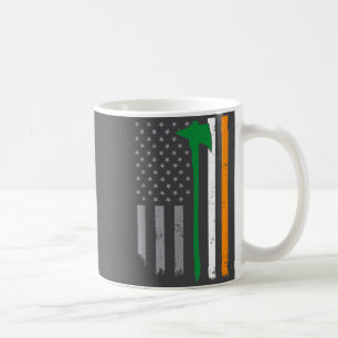 Irish Firefighter American Flag Cool St Patricks D Coffee Mug