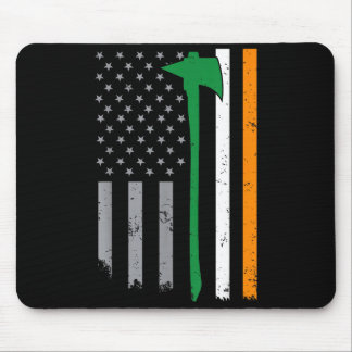 Irish Firefighter American Flag Cool St Patricks D Mouse Pad