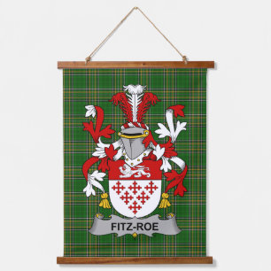 Irish Fitz-Roe Coat of Arms Family Crest Hanging Tapestry