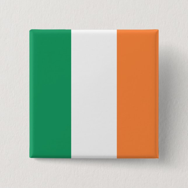Irish Flag 15 Cm Square Badge (Front)