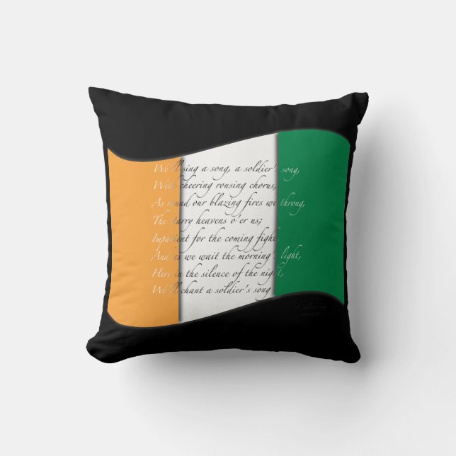 Irish Flag and Anthem Pillow (Front)