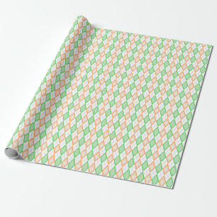 Irish Flag Argyle Wrapping Paper