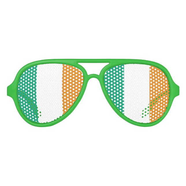 Irish Flag Aviator Sunglasses (Front)