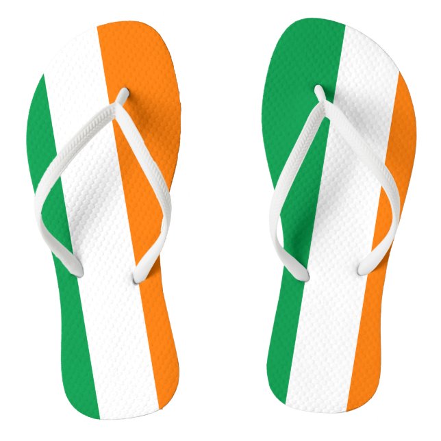 Irish flag beach flip flops for men and women (Footbed)