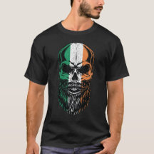 Irish Flag Bearded Skull Head Saint Patricks Day