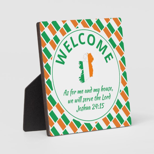 IRISH FLAG Christian Welcome Plaque (Front)